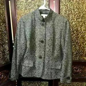 Women's Coldwater Creek Blazer Suit Jacket Women Size 14 Black & Gray